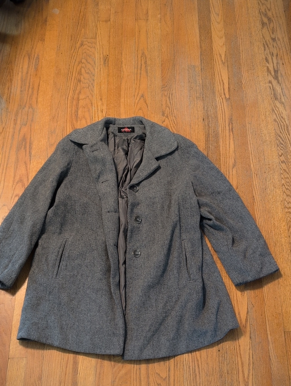 Vintage Alorna Men's Grey Wool Peacoat - Classic Tailored Coat